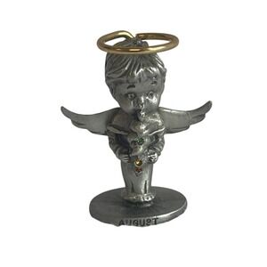Genuine Fine Pewter by Cathedral L'il Angels August‎ Birthstone Figurine